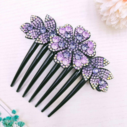 8Pack Rhinestone Hair Comb Non-Slip Simple All-Match Hair Accessories Fork Comb