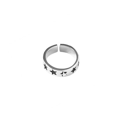 Adjustable Simple Ring Stacked 5-pointed Star Jewelry Fashion Unisex Design