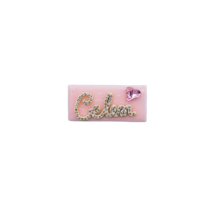 Simple and Cute Pink Metal Letter Hair Clip Accessory for Women and Girls