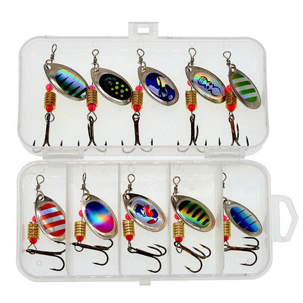 10/16PCS Fishing Lure Spinners Baits Spoon Set with Tackle Bag Trout Bass Tackle - Aimall
