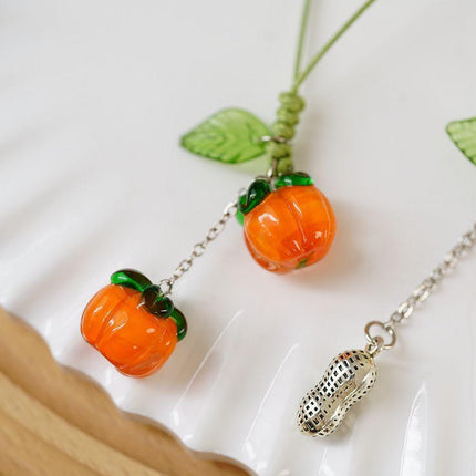 Accessories Bag Charm Key Chain Key Ring Car Keyring Ornament Persimmon Keychain - Aimall