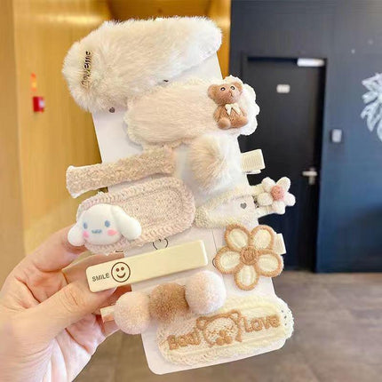 Children Plush Hair Clip Bangs Clip Cartoon Barrettes Korean Style Kids Hairpin - Aimall