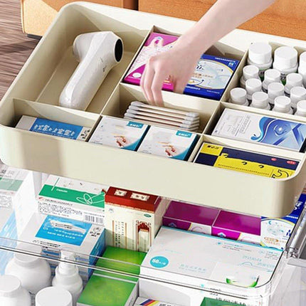 Large Capacity Two-Layer Medicine Box Household Transparent Medical Storage Box