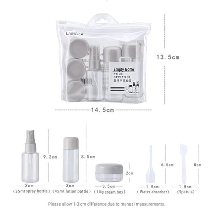 8 Pcs Travel Size Bottle Container Liquid Toiletry Leak-Proof Clear Bottles Set - Aimall