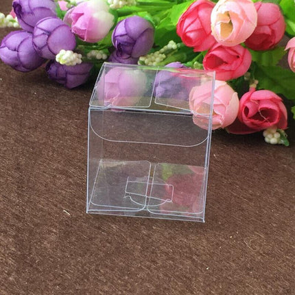 50 PVC Clear Transparent Macaron Square Cube Boxes For Wedding Favour Gift Candy - Aimall