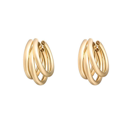 925 Sterling Silver Hoop Earrings Large Buckle Women Lady Fashion Jewelry - Aimall