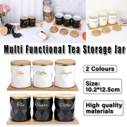Ceramic Sealed Storage Jar Kitchen Spice Coffee Tea Container Airtight Canister