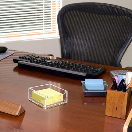 4 Inch Sticky Note Holder Clear Sticky Note Box Home Office Hotel Organization