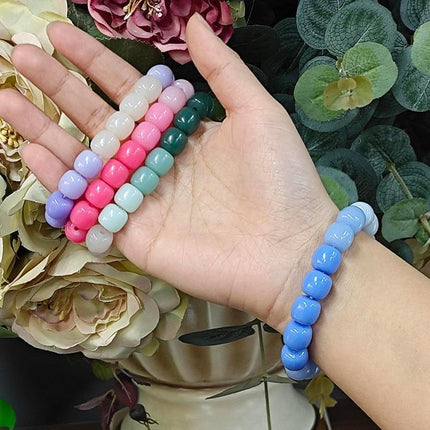 Lucky Gradient Beads Bracelet Elastic Couple Women Friends Gift Fashion - Aimall