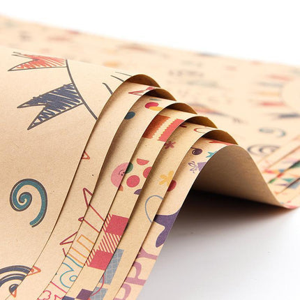Musical Note Kraft Paper Valentines Birthday Gift Wrap Holiday Wrapping Paper