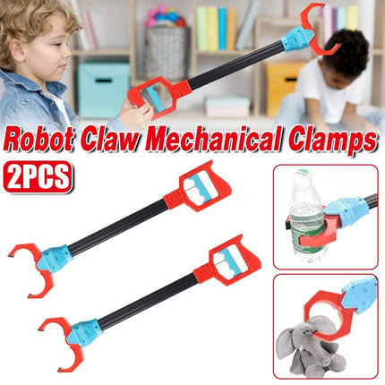 2PCS Large Five-Claw Mechanical Arm Garbage Grabber Red Reacher Tool Clamp