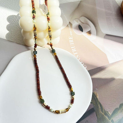 Natural Stone Beads Necklace Women Elegant Handmade Jewelry Fashion Accessory
