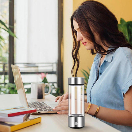 420ml Hydrogen Water Generator Bottle USB Rechargeable Borosilicate Glass