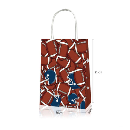 Rugby Themed Kraft Paper Tote Bags Durable 150g Kraft Paper for Sports Fans
