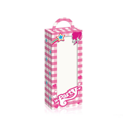 Barbie Red Pink Plaid Window Opening Gift Candy Box