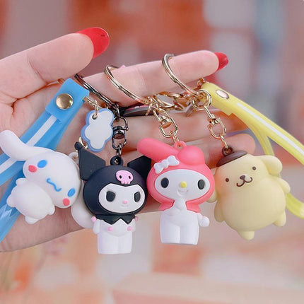 Cute Keychain Cartoon Animation Keyring Melody Kuromi Purin Pendant Accessories AU - Aimall