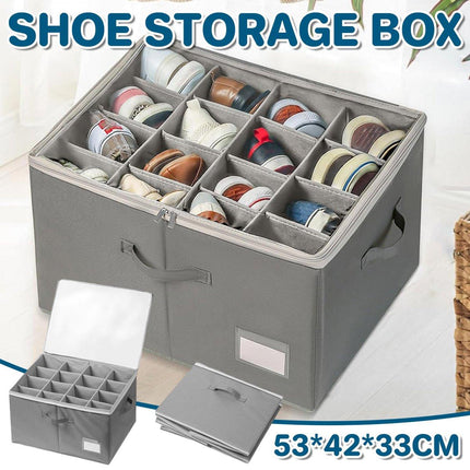 Foldable Shoe Box Household Organizer with Compartments for Storage and Shoes