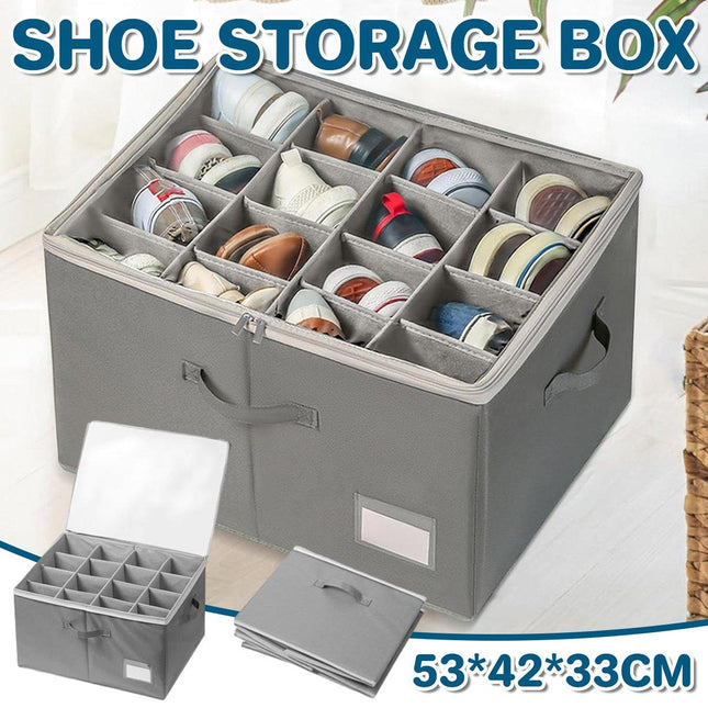 Foldable Shoe Box Household Organizer with Compartments for Storage and Shoes