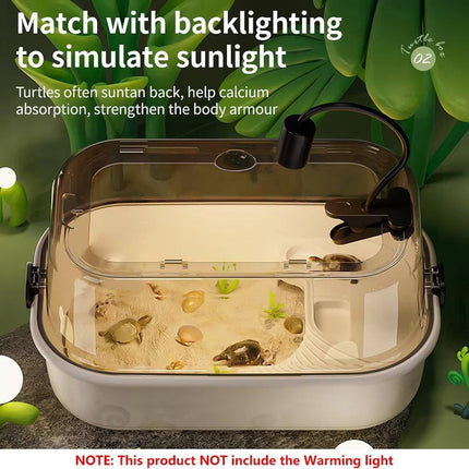 Turtle Tank Home Reptile Habitat Turtle Feeding Box Aquarium Portable Container