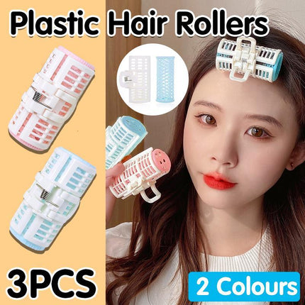 3PCS Plastic Long Hair Curler Roller Self Grip Bangs Hair Curling Styling Tools - Aimall