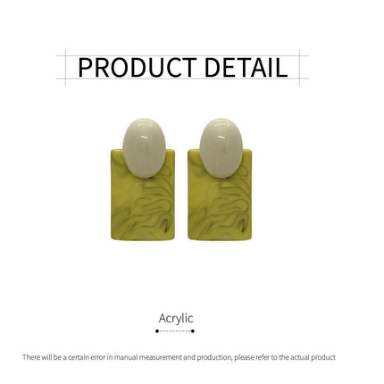 Green Square Vintage Earrings Retro Style Jewellery Women Girls Fashion Gift