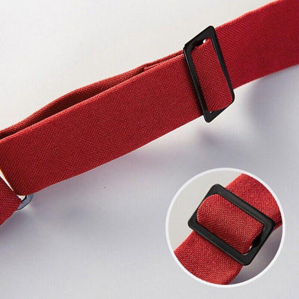 Large Women Criss-Cross Bow Tie School Girl Uniform Solid Adjustable Pre Tied Necktie - Aimall