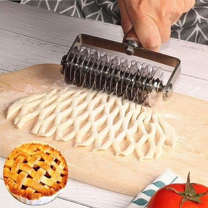 Pastry Pizza Roller Cutter Pull A Wheel for Dough Cookie Pie Steel Net Lattice