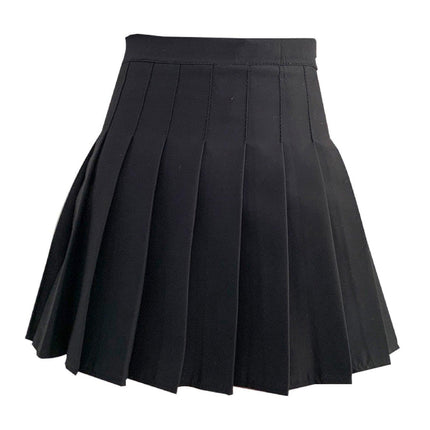 Black Women's High Waist Pleated Tennis Skirt Summer Slimming Black Fashion New - Aimall