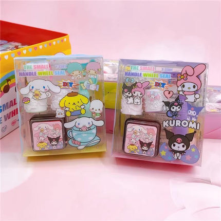 Inking Rubber Stamp Roller Scroll Seal Stamps DIY Scrapbooking Kid Craft Cartoon - Aimall
