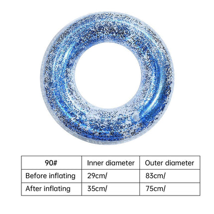 Adult Transparent Inflatable Swim Ring Pool Float Water Fun Beach Accessories