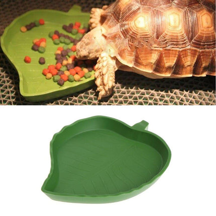 Leaf Shape Reptile Feeding Dish - Natural Food and Water Bowl