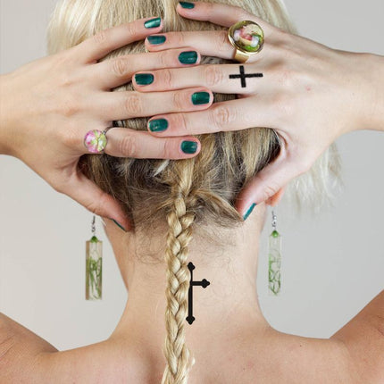 Temporary Cross Crucifix Tattoo Sticker Waterproof Body Art Fake Tattoo Decal - Aimall
