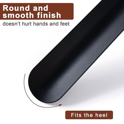 Genuine Leather Shoe Horn Black Metal Shoe Lifter Gift Shoe Horn Durable Tool