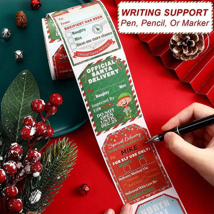 2 Rolls Christmas Stickers Labels Holiday Gift Wrapping Decoration Supplies