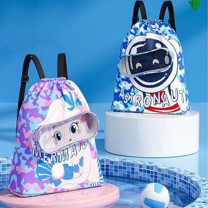 Children Waterproof Swim Backpack Durable Storage Bag Beach Pool Outdoor Travel - Aimall