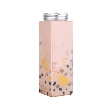 20pcs 500ml Food Grade PET Square Juice Bottles Transparent Flat Drink Container