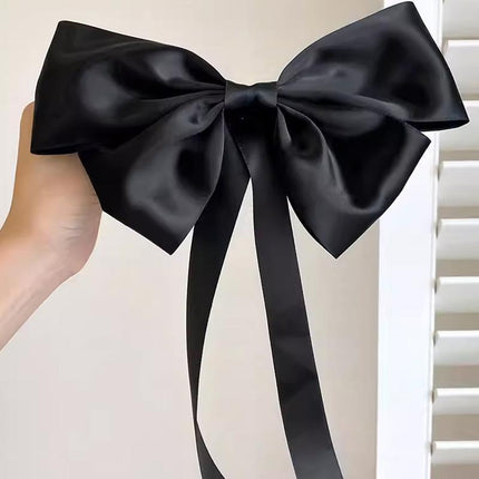 Satin Big Bow Barrette Hairpin Steel Clip Ribbon Hair Accessories Women Party - Aimall