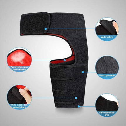 Groin Pain Relief Thigh Support Strain Brace Hip Compression Hamstring Strap - Aimall
