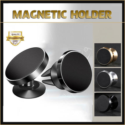 360 Degree Rotating Cell Phone Holder Car Magnetic Mount Air Vent Gold Clip On - Aimall