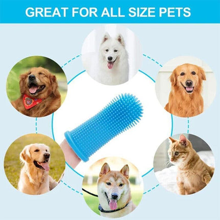 Dog Cat Super Soft Pet Finger Toothbrush Teeth Silicone Brush Care Cleaning - Aimall