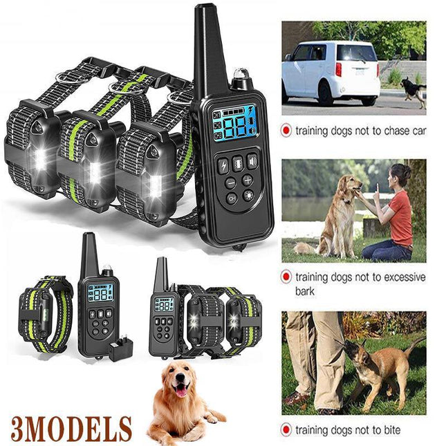 Electric Dog Pet Training E-Collar Obedience Rechargeable Remote Control 800M AU - Aimall