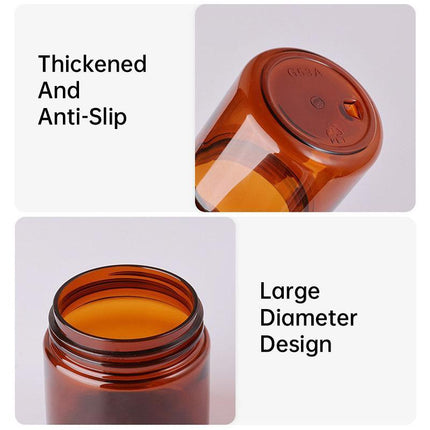 10pcs Brown PET Plastic Wide Mouth Bottles for Storage and Skincare Packaging
