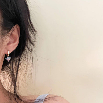 Colourful Geometric Earrings Glazed Zircon Fashion Dangle Sweet Jewelry