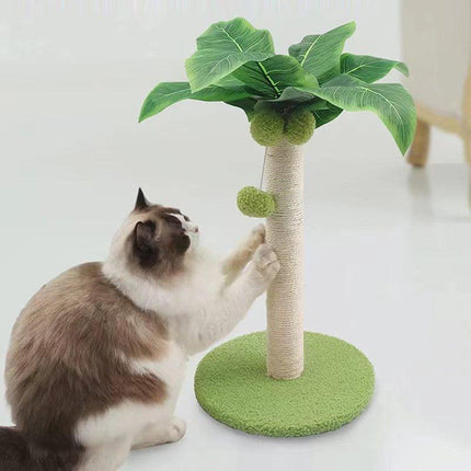 Cat Scratching Coconut Tree Kitten Post Sisal Covered Scratcher Pole Toy 32/38cm