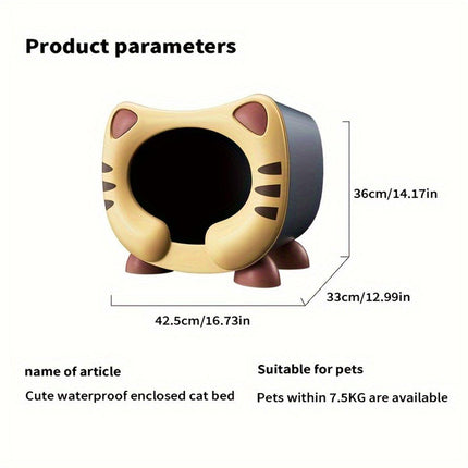 Semi Closed Cat Nest Soft Cozy Pet Bed for Cats Small Animals Indoor Sleeping