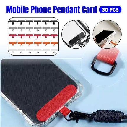 30PCS Removable Mobile Phone Lanyard Strap No Punch Clip Anti-Loss Card Holder