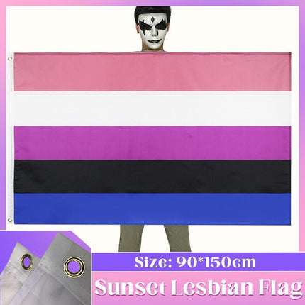 Large Genderfluid Flag Heavy Duty Outdoor Gay Pride LGBT 90 X 150 CM - 3ft x 5ft - Aimall