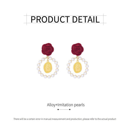 Elegant Velvet Rose Flower Earrings for Women Winter Autumn Fashion Jewelry