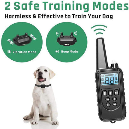 Electric Dog Pet Training E-Collar Obedience Rechargeable Remote Control 800M AU - Aimall