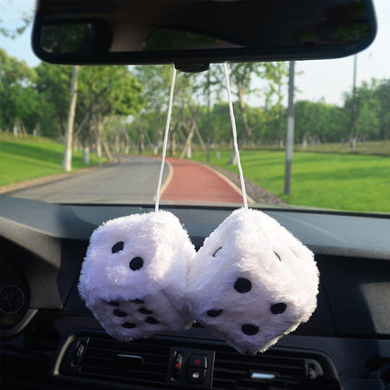 1pair Dice Plush Toy Cube Pendant Keychain Charm Cute Soft Accessory Gift